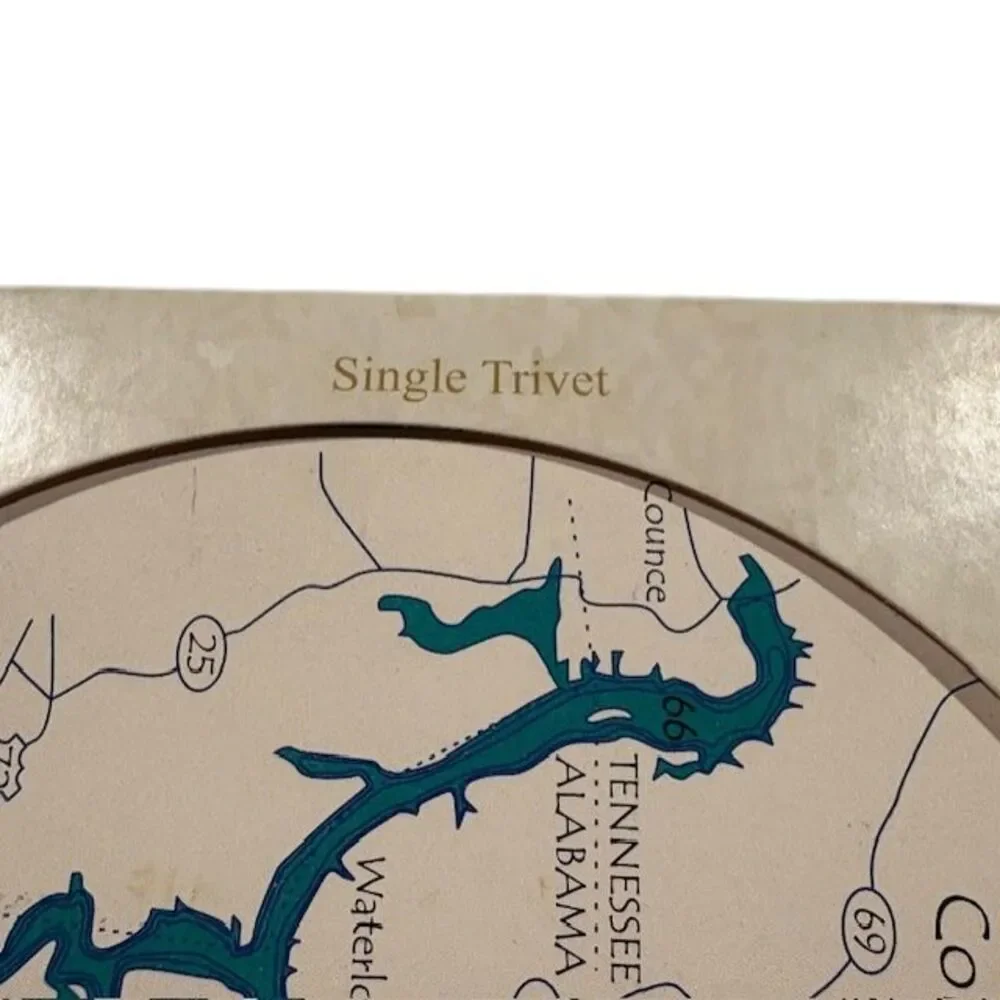 CoasterStone Pickwick Lake Map Trivet Absorbent Stone USA New